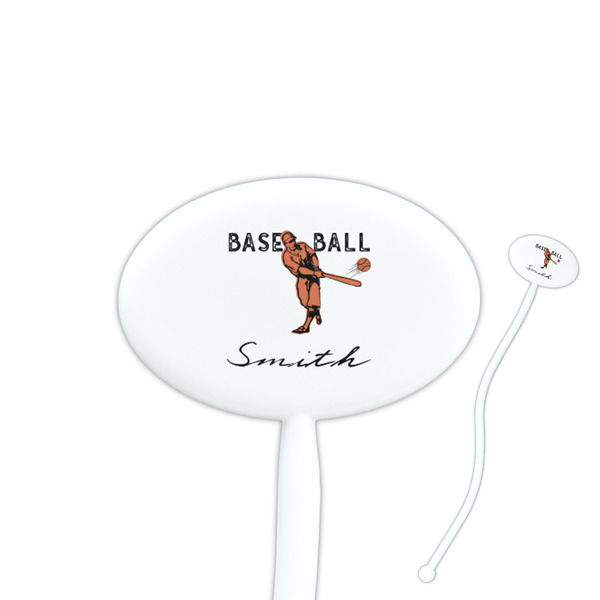 Custom Retro Baseball Oval Plastic Stir Sticks (Personalized)