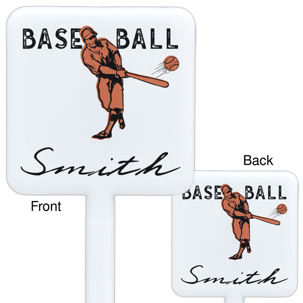 Retro Baseball White Plastic Stir Stick - Double Sided - Approval