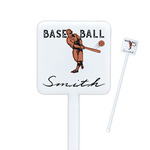 Retro Baseball Square Plastic Stir Sticks (Personalized)