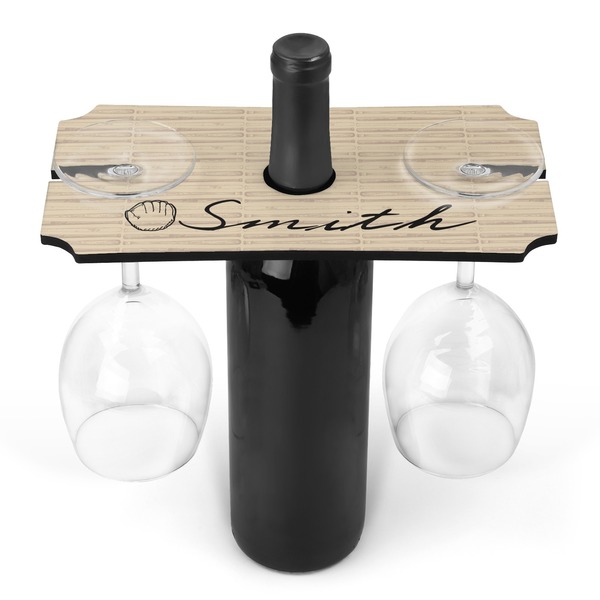 Custom Retro Baseball Wine Bottle & Glass Holder (Personalized)