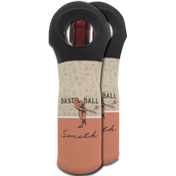 Retro Baseball Wine Tote Bag - MAIN