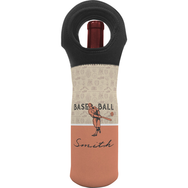 Custom Retro Baseball Wine Tote Bag w/ Name or Text