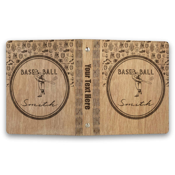 Retro Baseball Wood 3-Ring Binders - 1" Half-Letter - Approval