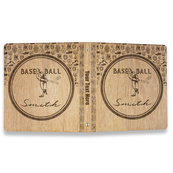 Retro Baseball Wood 3-Ring Binders - 1" Letter - Approval