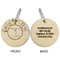 Retro Baseball Wood Luggage Tags - Round - Approval