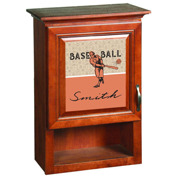 Retro Baseball Wooden Cabinet Decal (Medium)