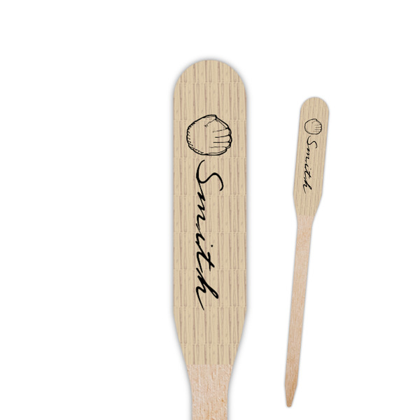 Custom Retro Baseball Paddle Wooden Food Picks - Double Sided (Personalized)