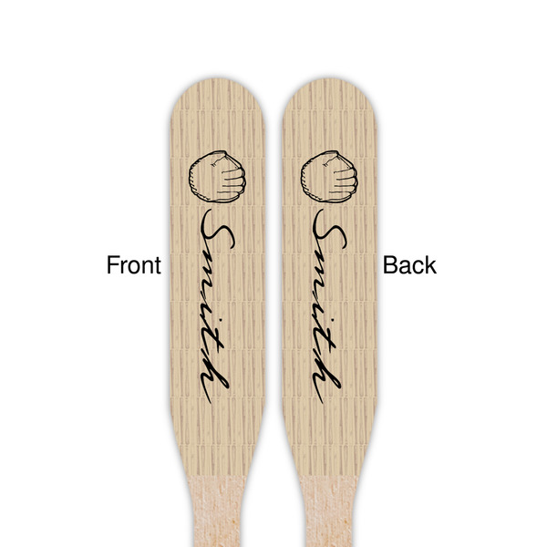 Retro Baseball Wooden Food Pick - Paddle - Double Sided - Front & Back