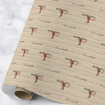 Retro Baseball Wrapping Paper Roll - Large - Matte (Personalized)