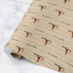 Retro Baseball Wrapping Paper Roll - Medium (Personalized)