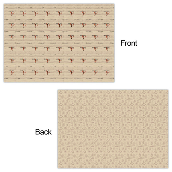 Retro Baseball Wrapping Paper Sheet - Double Sided - Front & Back