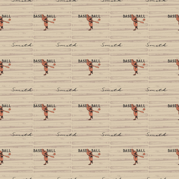 Retro Baseball Wrapping Paper Square
