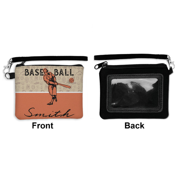 Retro Baseball Wristlet ID Cases - Front & Back