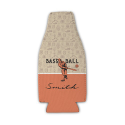 Retro Baseball Zipper Bottle Cooler (Personalized)