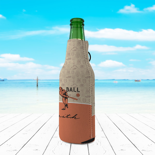Retro Baseball Zipper Bottle Cooler - LIFESTYLE