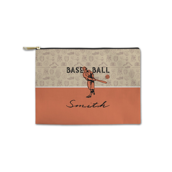 Custom Retro Baseball Zipper Pouch - Small - 8.5"x6" (Personalized)