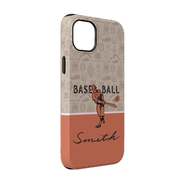 Custom Retro Baseball iPhone Case - Rubber Lined - iPhone 14 Pro (Personalized)