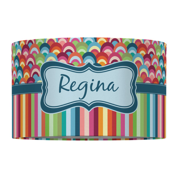 Retro Scales & Stripes 12" Drum Lampshade - FRONT (Fabric)