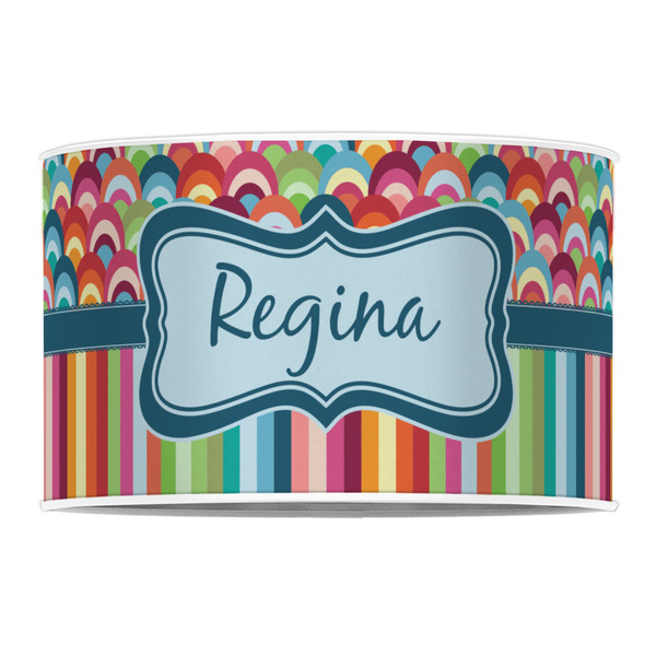 Retro Scales & Stripes 12" Drum Lampshade - FRONT (Poly Film)