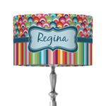 Retro Scales & Stripes 12" Drum Lamp Shade - Fabric (Personalized)