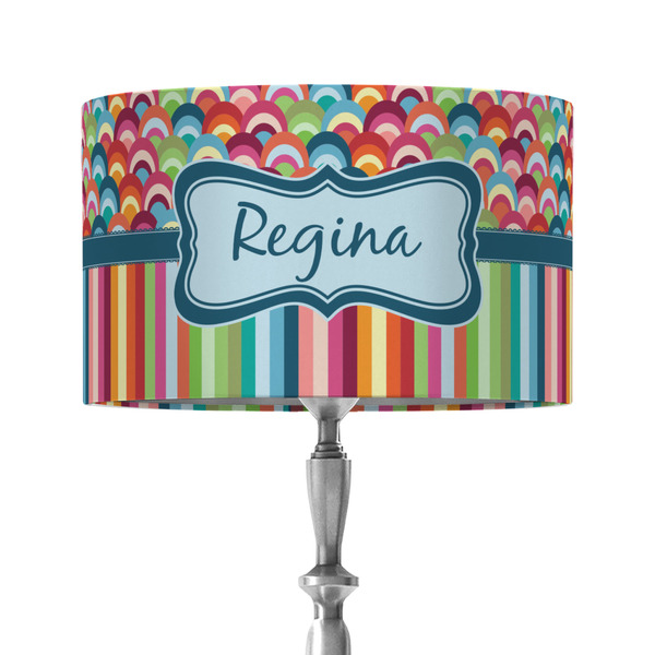 Custom Retro Scales & Stripes 12" Drum Lamp Shade - Fabric (Personalized)