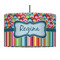 Retro Scales & Stripes 12" Drum Pendant Lamp - Fabric (Personalized)