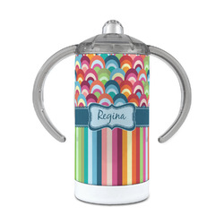 Retro Scales & Stripes 12 oz Stainless Steel Sippy Cup (Personalized)