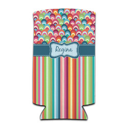 Retro Scales & Stripes Can Cooler (tall 12 oz) (Personalized)
