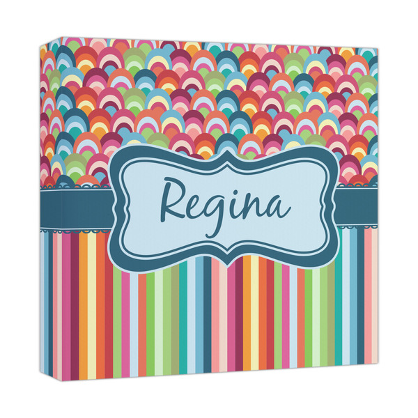 Custom Retro Scales & Stripes Canvas Print - 12x12 (Personalized)