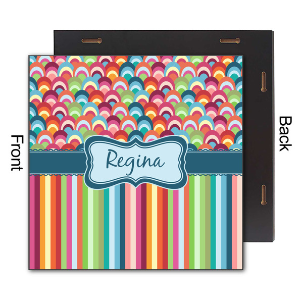 Retro Scales & Stripes 12x12 Wood Print - Front & Back View