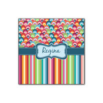Retro Scales & Stripes Wood Print - 12x12 (Personalized)
