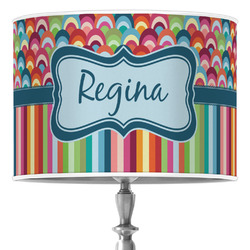 Retro Scales & Stripes 16" Drum Lamp Shade - Poly-film (Personalized)