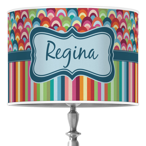 Custom Retro Scales & Stripes 16" Drum Lamp Shade - Poly-film (Personalized)
