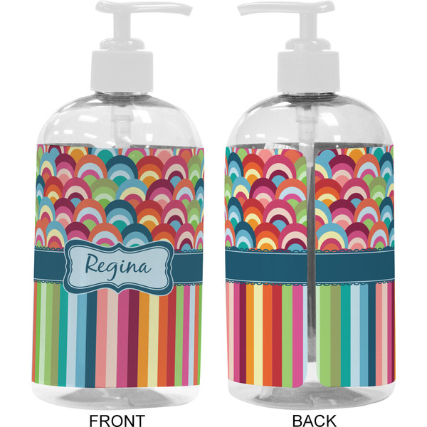 Retro Scales & Stripes 16 oz Plastic Liquid Dispenser- Approval- White