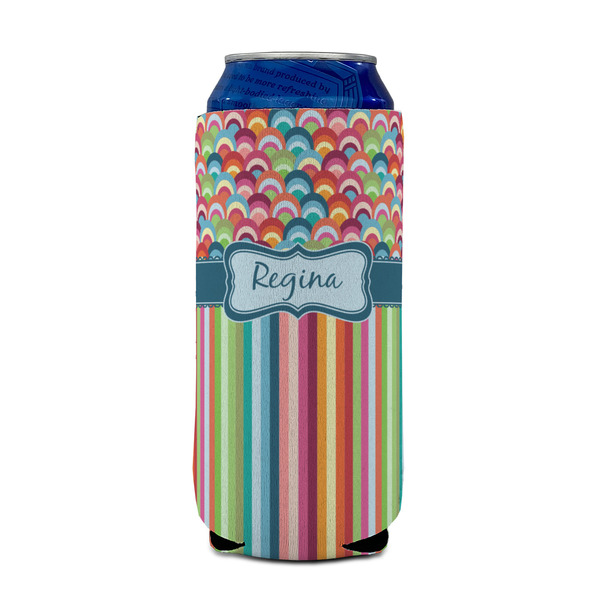 Retro Scales & Stripes 16oz Can Sleeve - FRONT (on can)