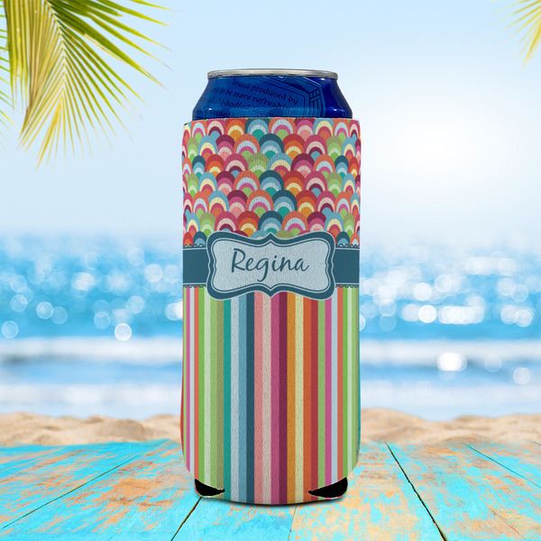 Retro Scales & Stripes 16oz Can Sleeve - LIFESTYLE