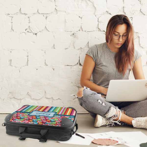 Retro Scales & Stripes 18" Laptop Briefcase - LIFESTYLE