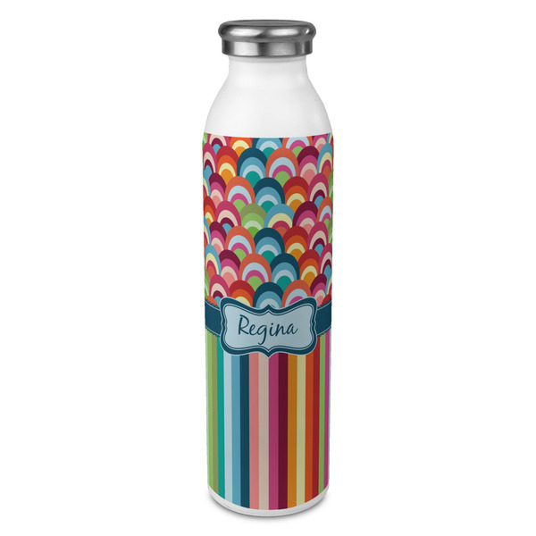 Custom Retro Scales & Stripes 20oz Stainless Steel Water Bottle - Full Print (Personalized)