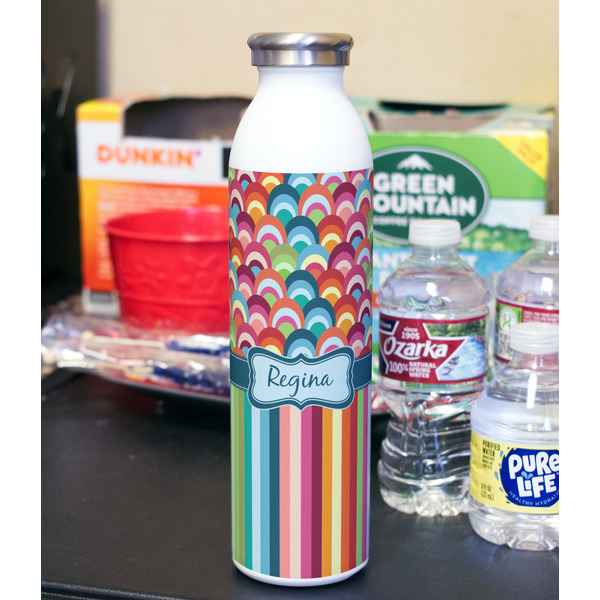 Retro Scales & Stripes 20oz Water Bottles - Full Print - In Context