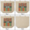 Retro Scales & Stripes 3 Reusable Cotton Grocery Bags - Front & Back View