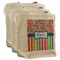 Retro Scales & Stripes 3 Reusable Cotton Grocery Bags - Front View