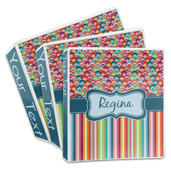 Custom Retro Scales & Stripes 3-Ring Binder (Personalized)