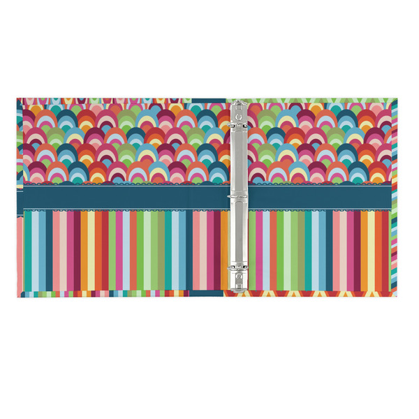 Retro Scales & Stripes 3 Ring Binders - Full Wrap - 1" - OPEN INSIDE