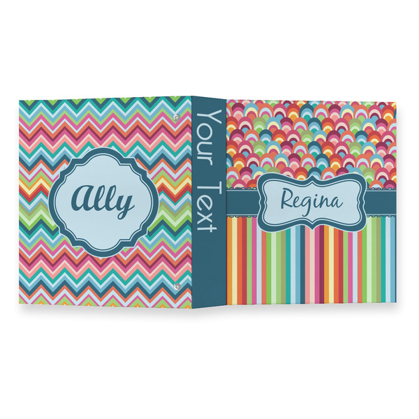 Retro Scales & Stripes 3 Ring Binders - Full Wrap - 1" - OPEN OUTSIDE