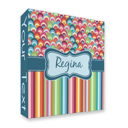 Retro Scales & Stripes 3 Ring Binder - Full Wrap - 2" (Personalized)