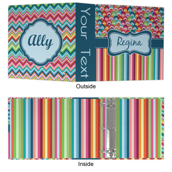 Retro Scales & Stripes 3 Ring Binders - Full Wrap - 3" - APPROVAL
