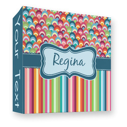 Retro Scales & Stripes 3 Ring Binder - Full Wrap - 3" (Personalized)