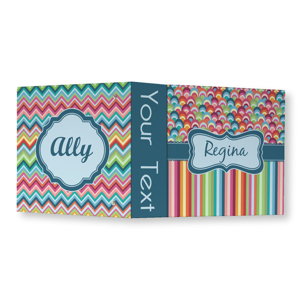 Retro Scales & Stripes 3 Ring Binders - Full Wrap - 3" - OPEN OUTSIDE