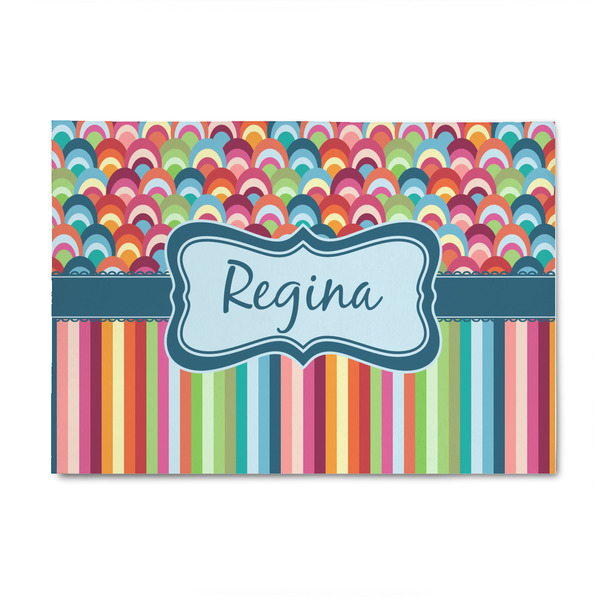 Custom Retro Scales & Stripes 4' x 6' Indoor Area Rug (Personalized)