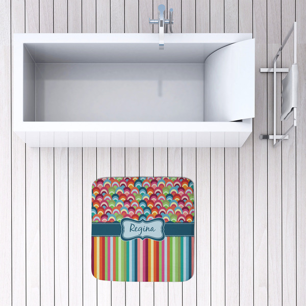 Retro Scales & Stripes 48x48 Foam Memory Mat - LIFESTYLE